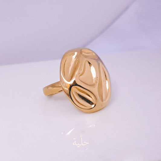 Circle Arrugas stainless steel ring _ gold