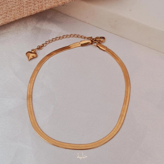 Snake shape stainless steel Anklets - gold