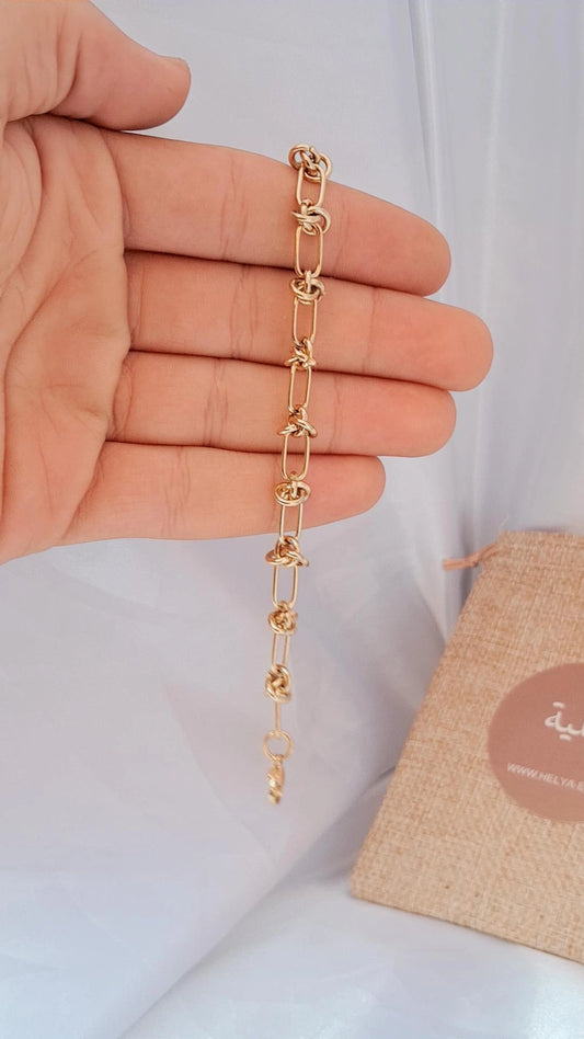 knots shape stainless steel bracelet - gold