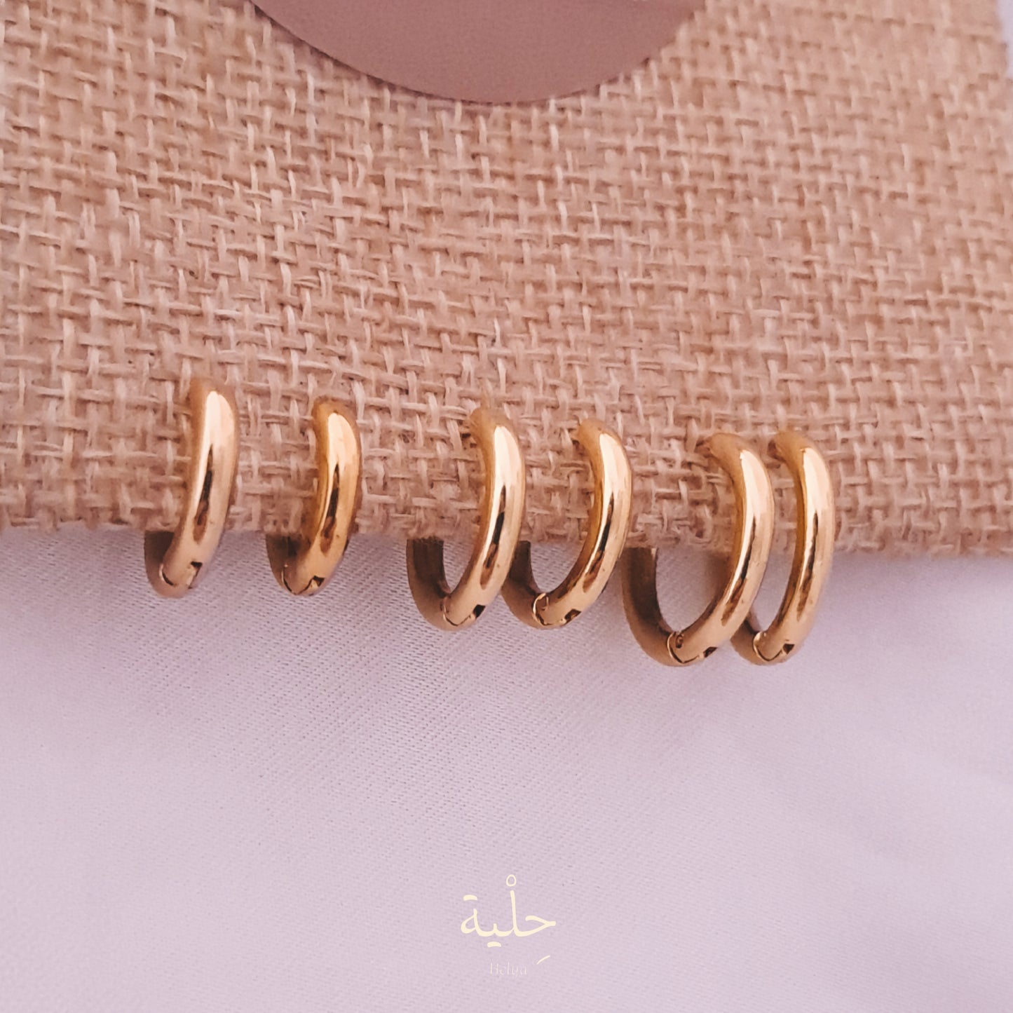 Hoops earing set - stainless steel - gold