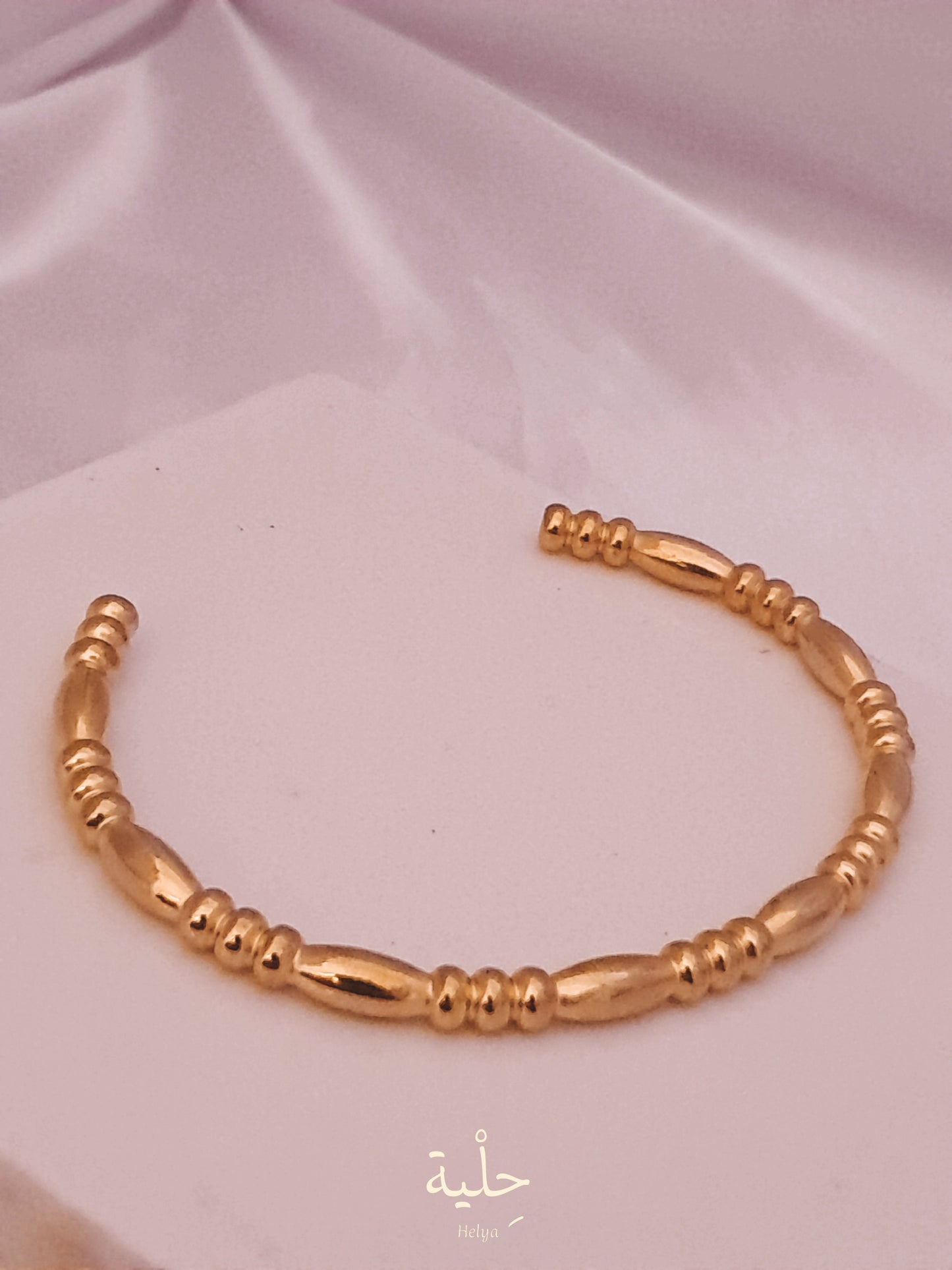 Bamboo stick stainless steel bracelet - gold
