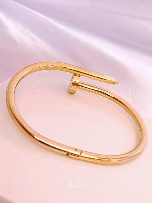 Cartier nail stainless steel bracelet - gold