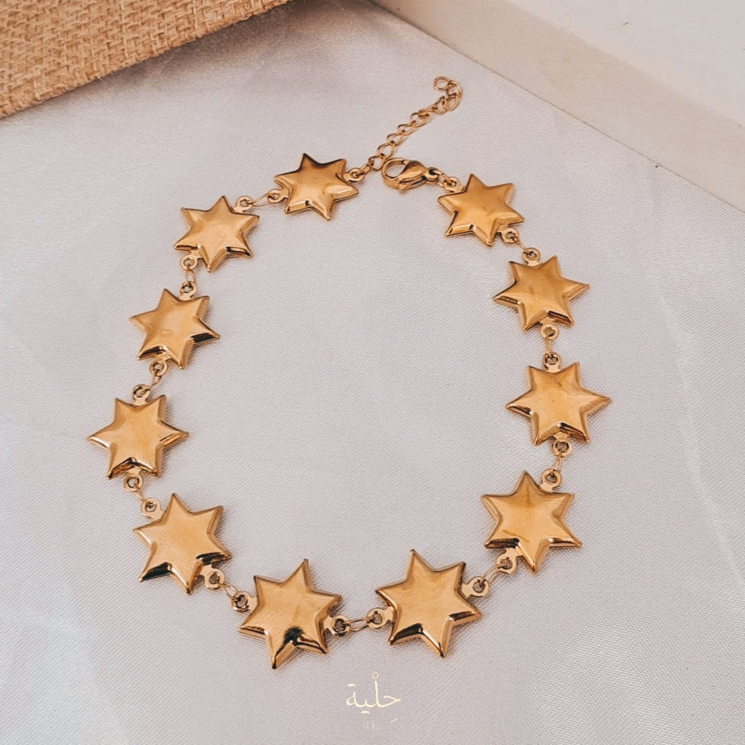 Star shape stainless steel Anklets - gold