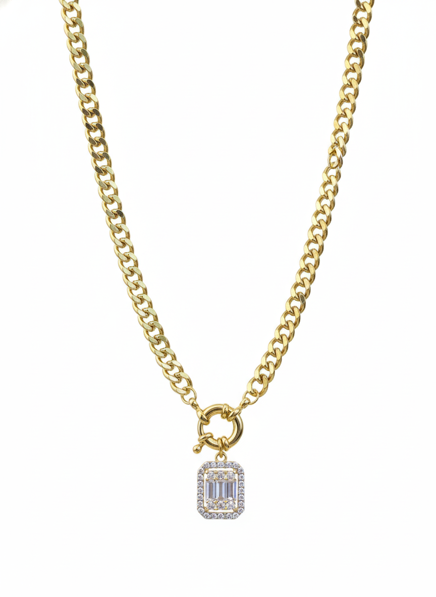 Helya pendant gold plated necklace
