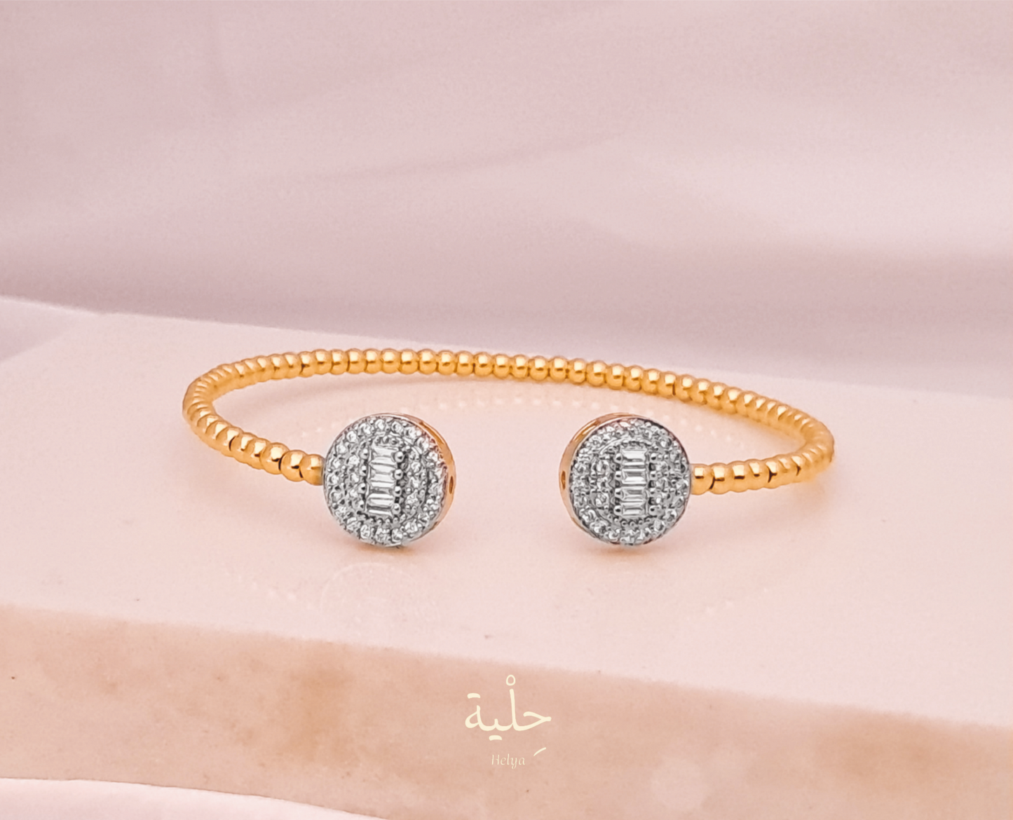 Circle silver with gold bracelet - gold plated