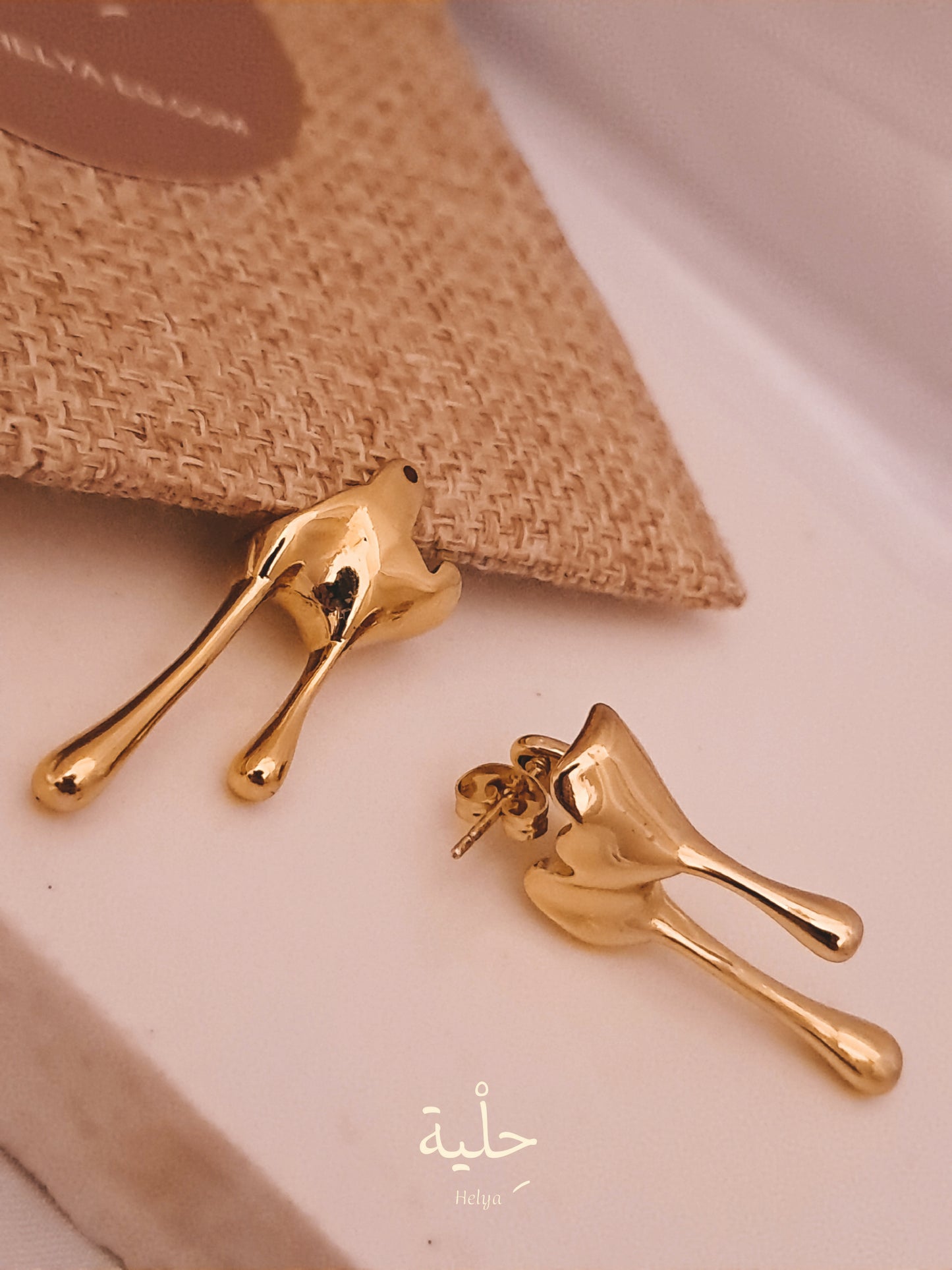 honey drop stainless steel earing - gold