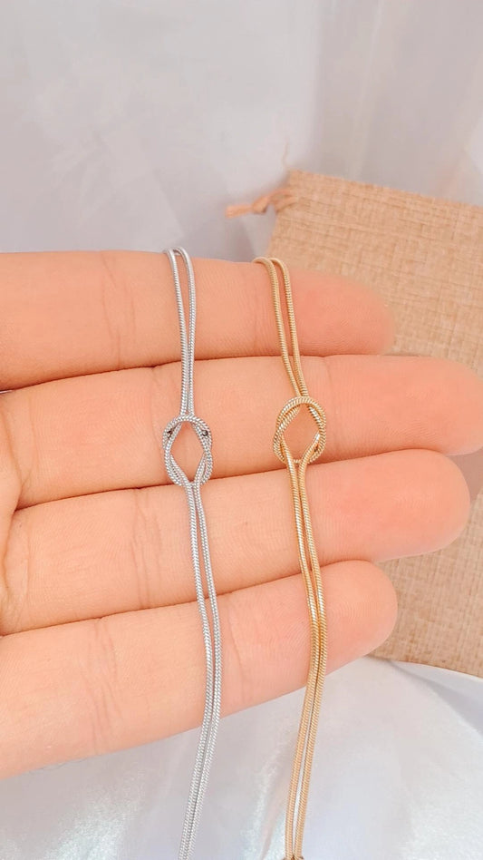 knot couple bracelet silver & gold - gold
