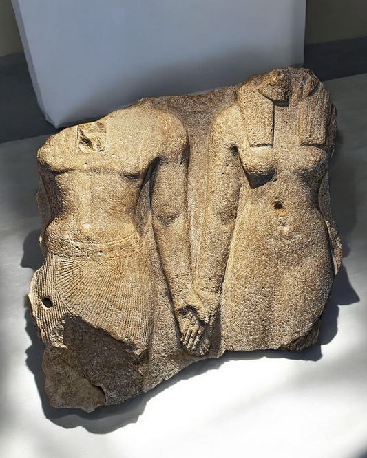 Pharaonic love statue necklace- gold plated