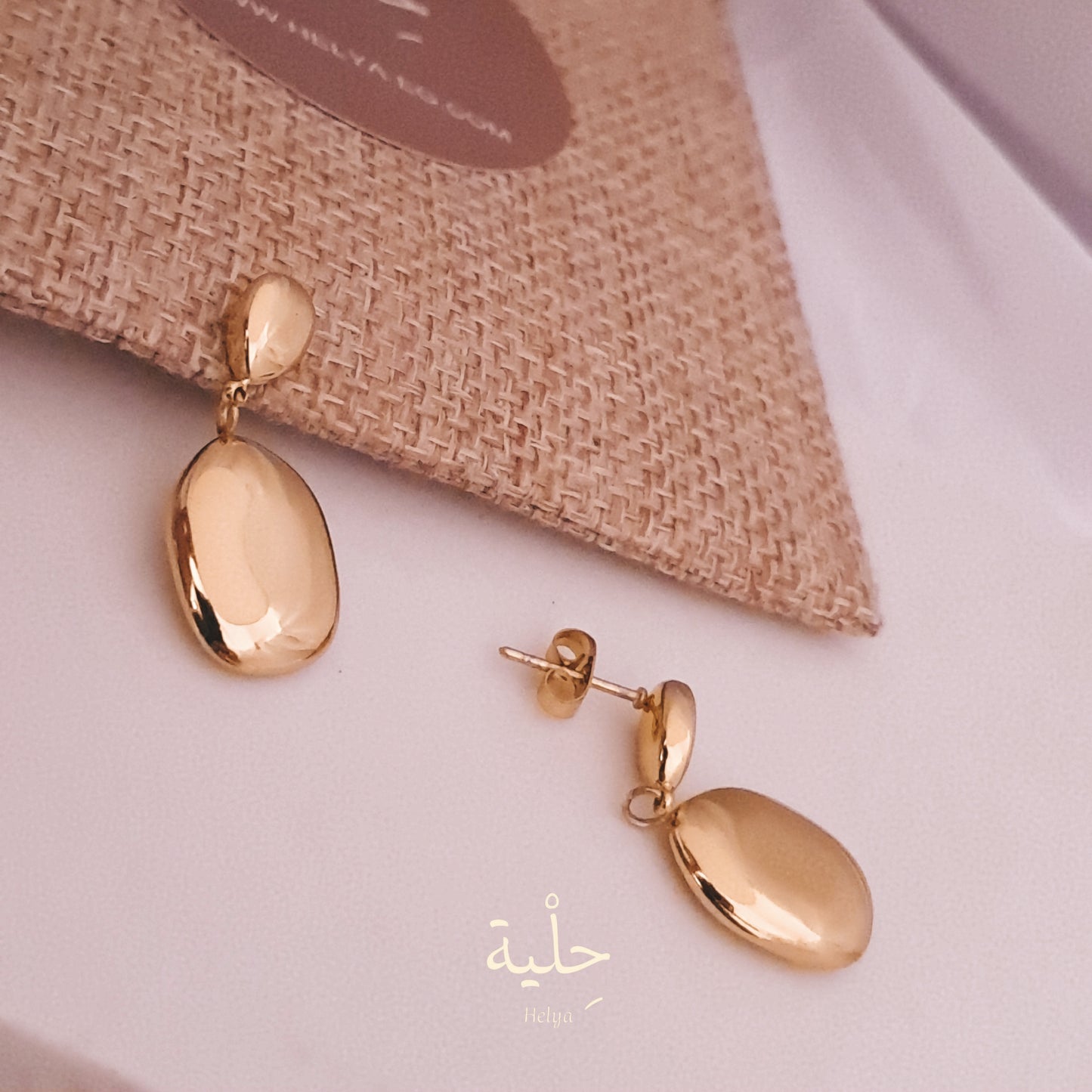 Big dots stainless steel earing - gold