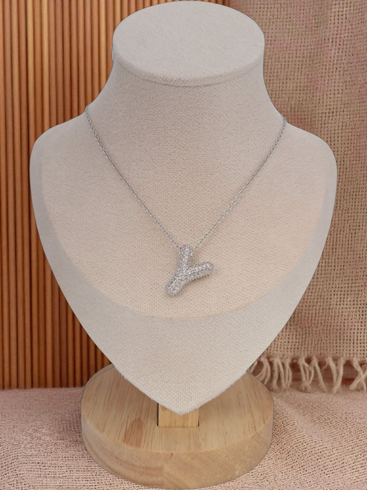straus letter Y necklace - silver