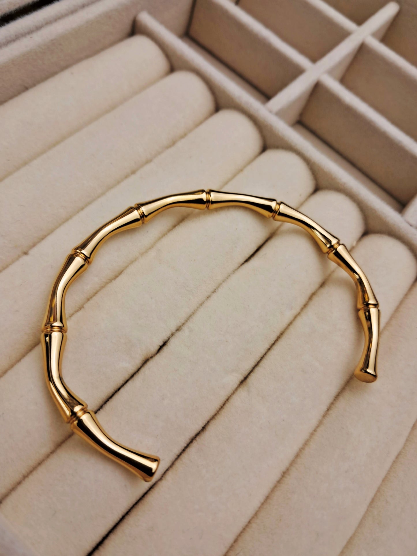 Bamboo stainless steel bracelet - gold