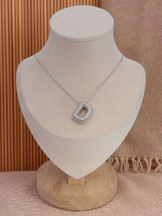 straus letter D necklace - silver