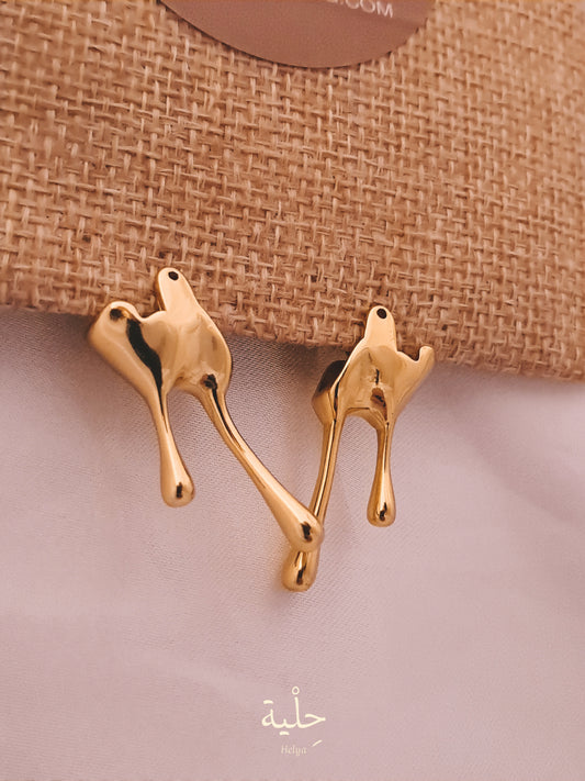 honey drop stainless steel earing - gold
