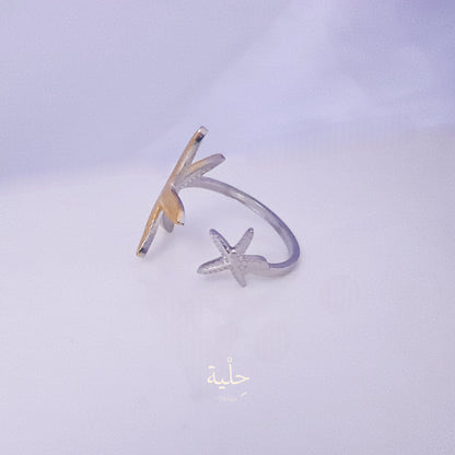 star fish stainless steel ring - mix color