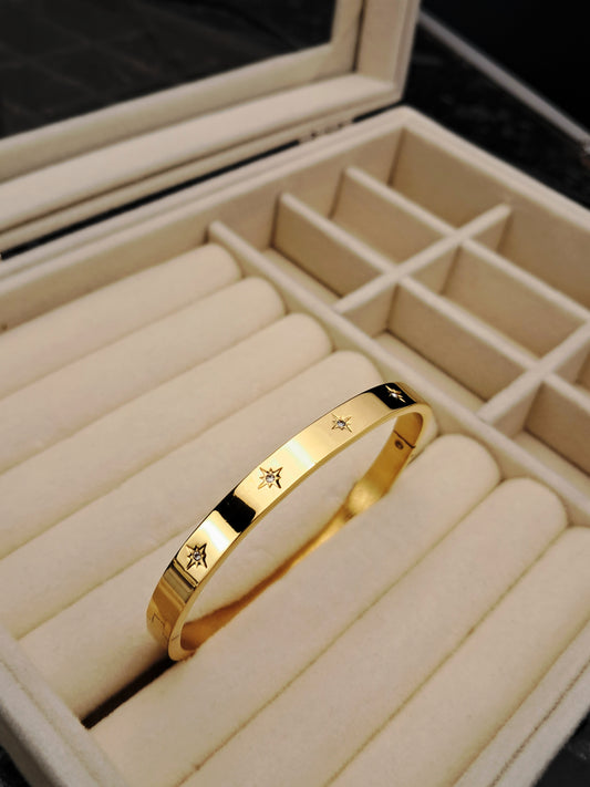 Seven star stainless steel bracelet - gold