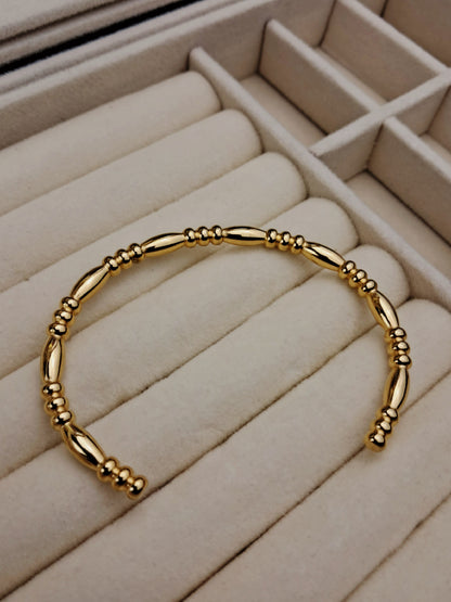 Bamboo stick stainless steel bracelet - gold