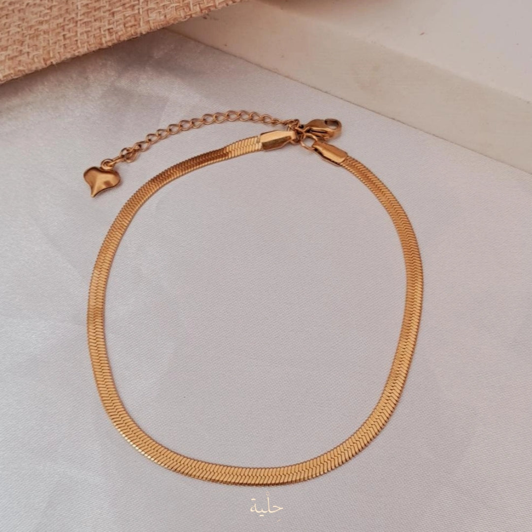 Snake shape stainless steel Anklets - gold