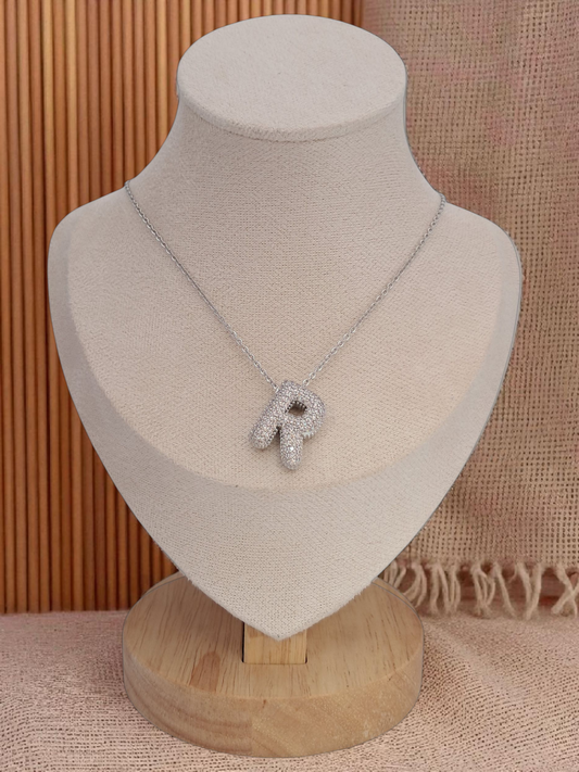 straus letter R necklace - silver