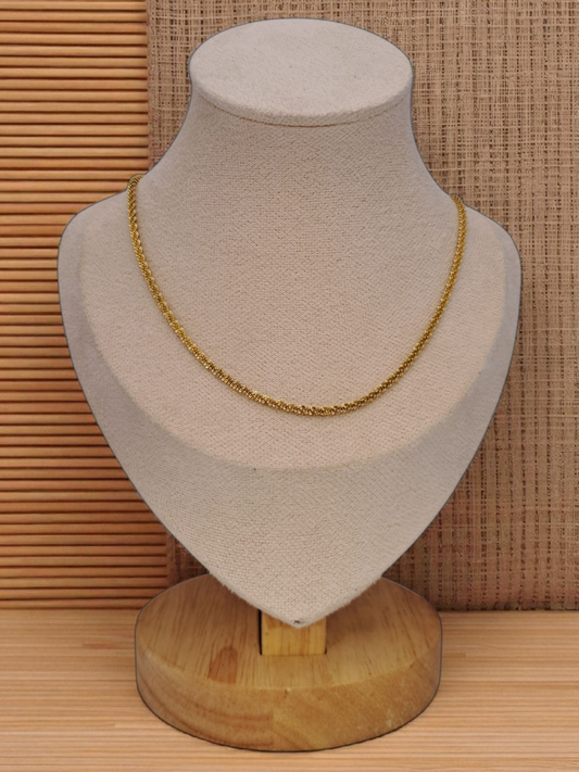 Electric stainless steel necklace - gold