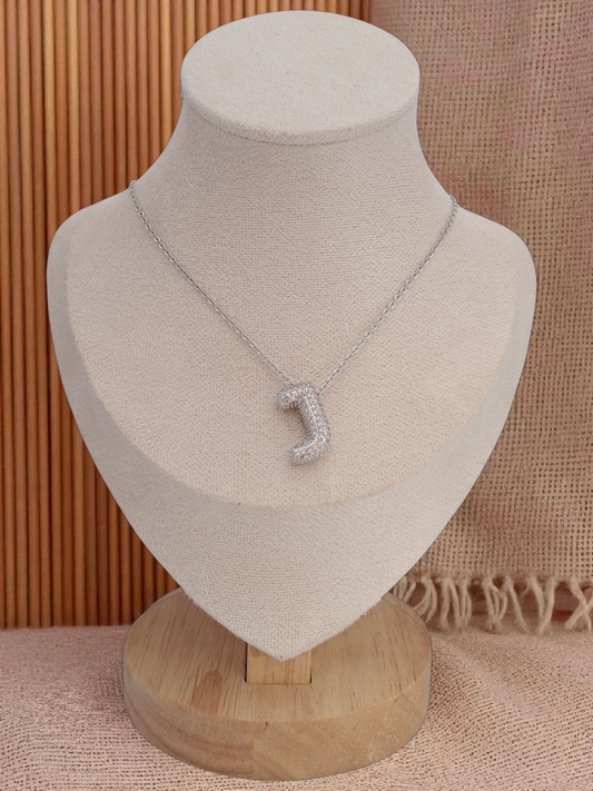 straus letter J necklace - silver