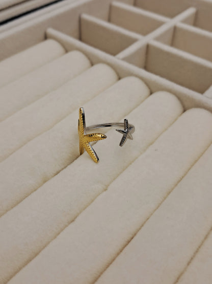 star fish stainless steel ring - mix color