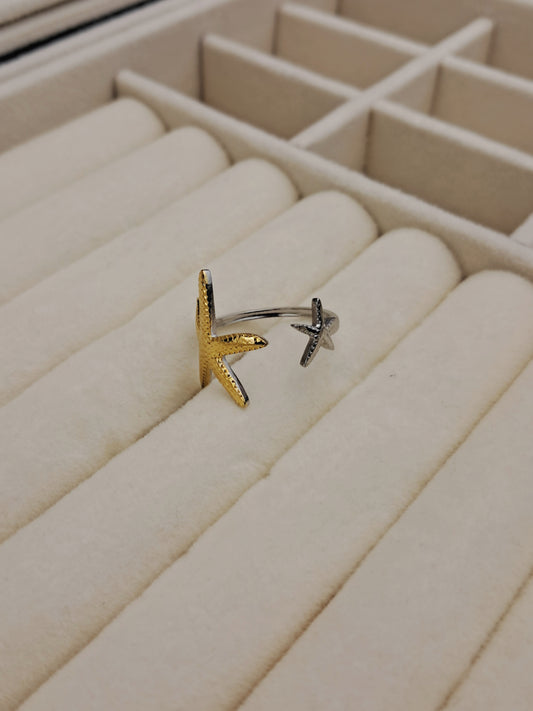 star fish stainless steel ring - mix color