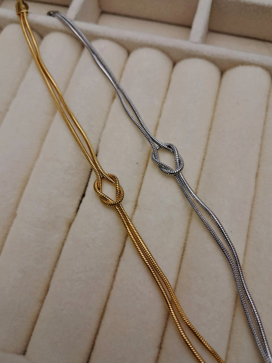 knot couple bracelet silver & gold - gold