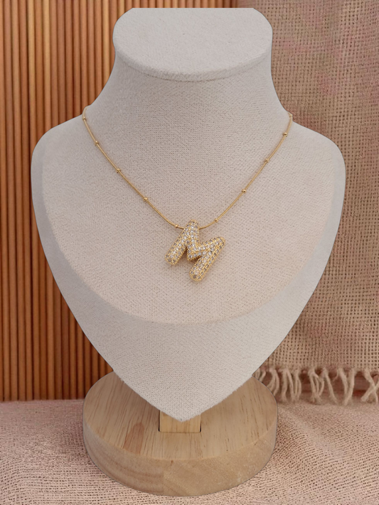 straus letter M necklace - gold