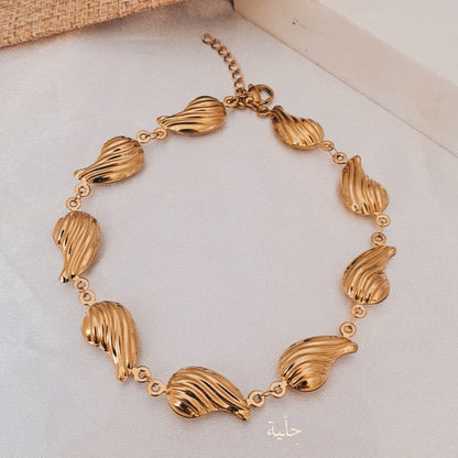 Arrugas shell shape stainless steel Anklets - gold