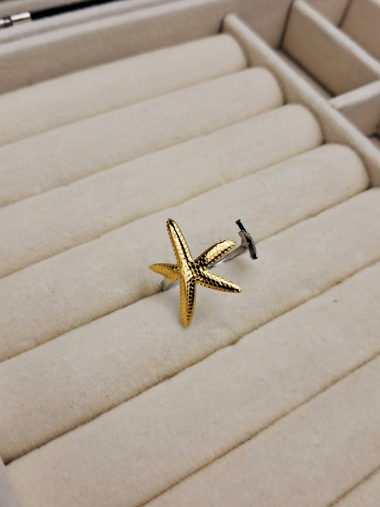 star fish stainless steel ring - mix color