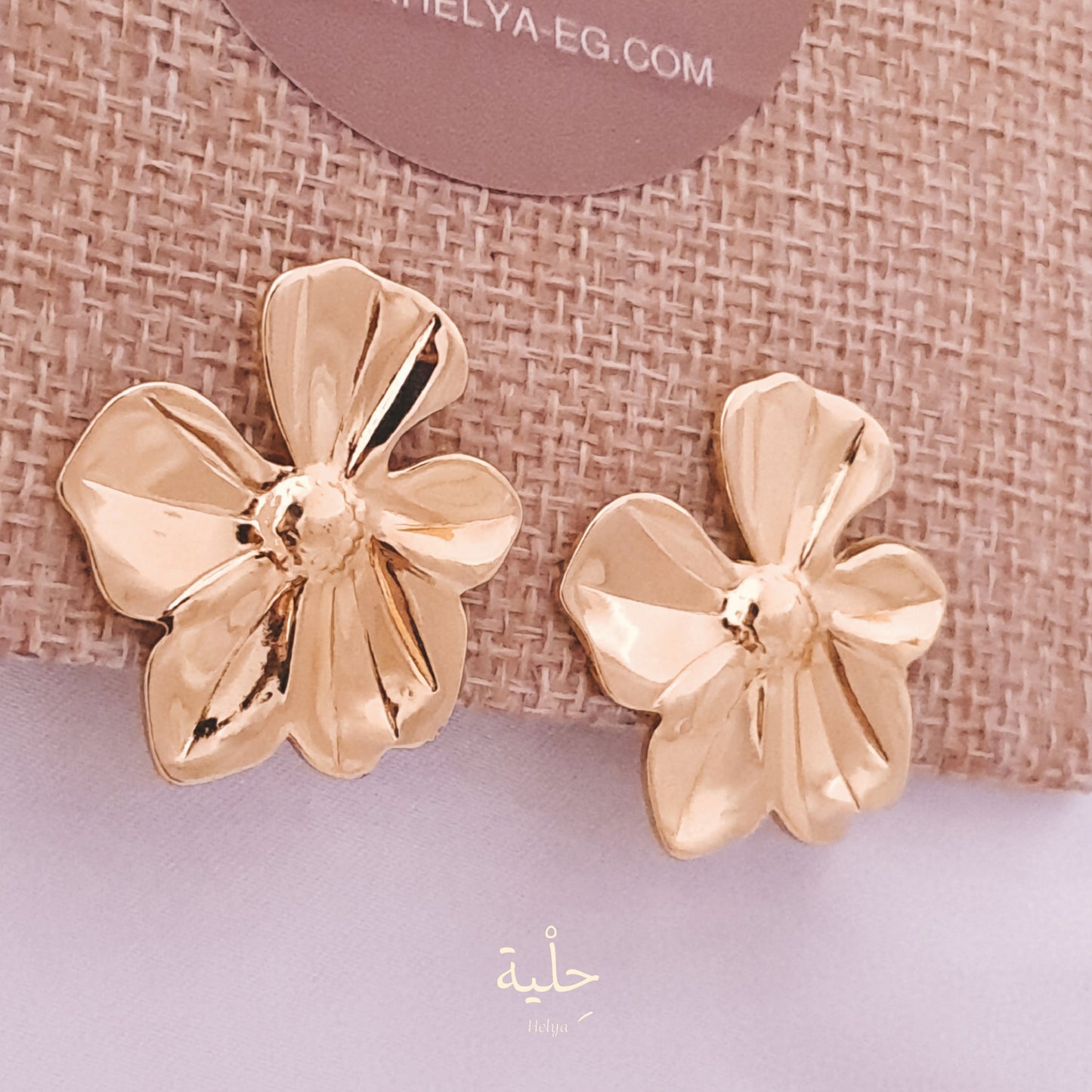 Flower stainless steel earing - gold
