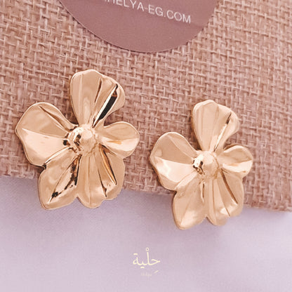 Flower stainless steel earing - gold