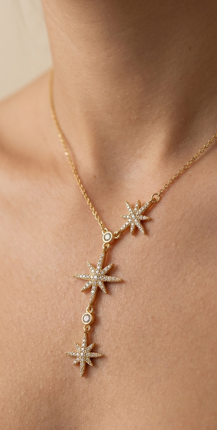 EASTERN STARS GOLD PLATED NECKLACE