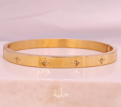 Seven star stainless steel bracelet - gold