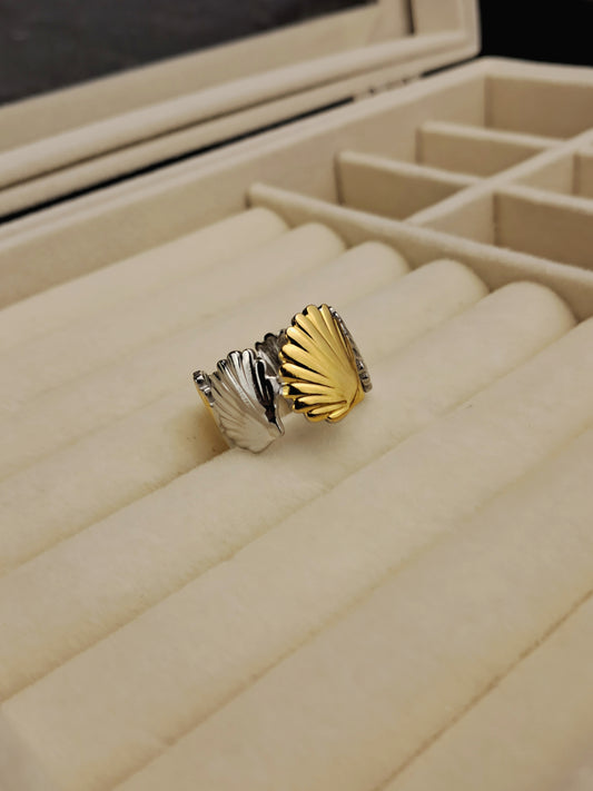 See shell stainless steel ring - mix color