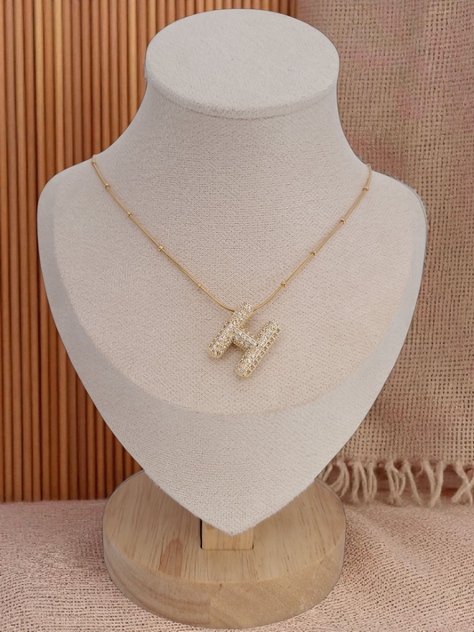 straus letter H necklace - gold