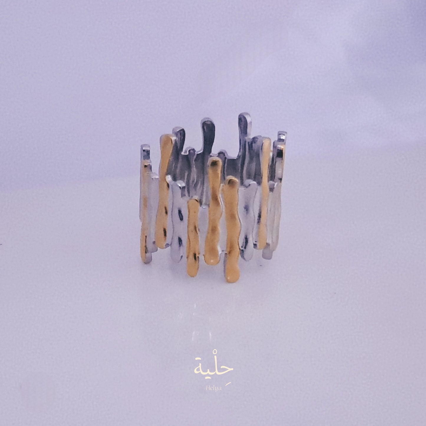 Arugas bamboo sticks Stainless Steel Ring - mix color