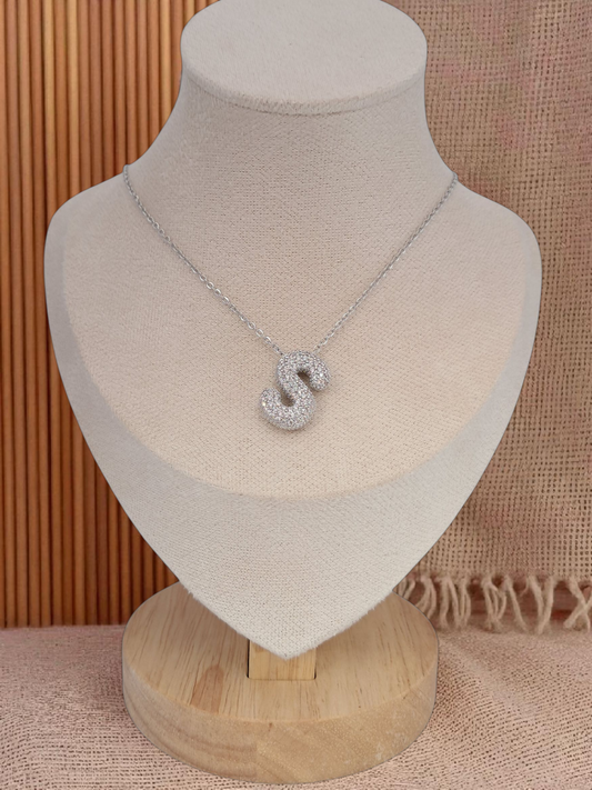 straus letter S necklace - silver