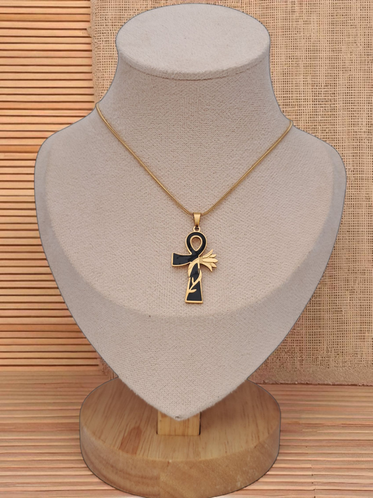pharaonic stainless steel necklace5 - gold