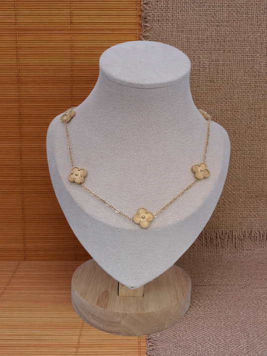 Van Cleef gold stainless steel necklace