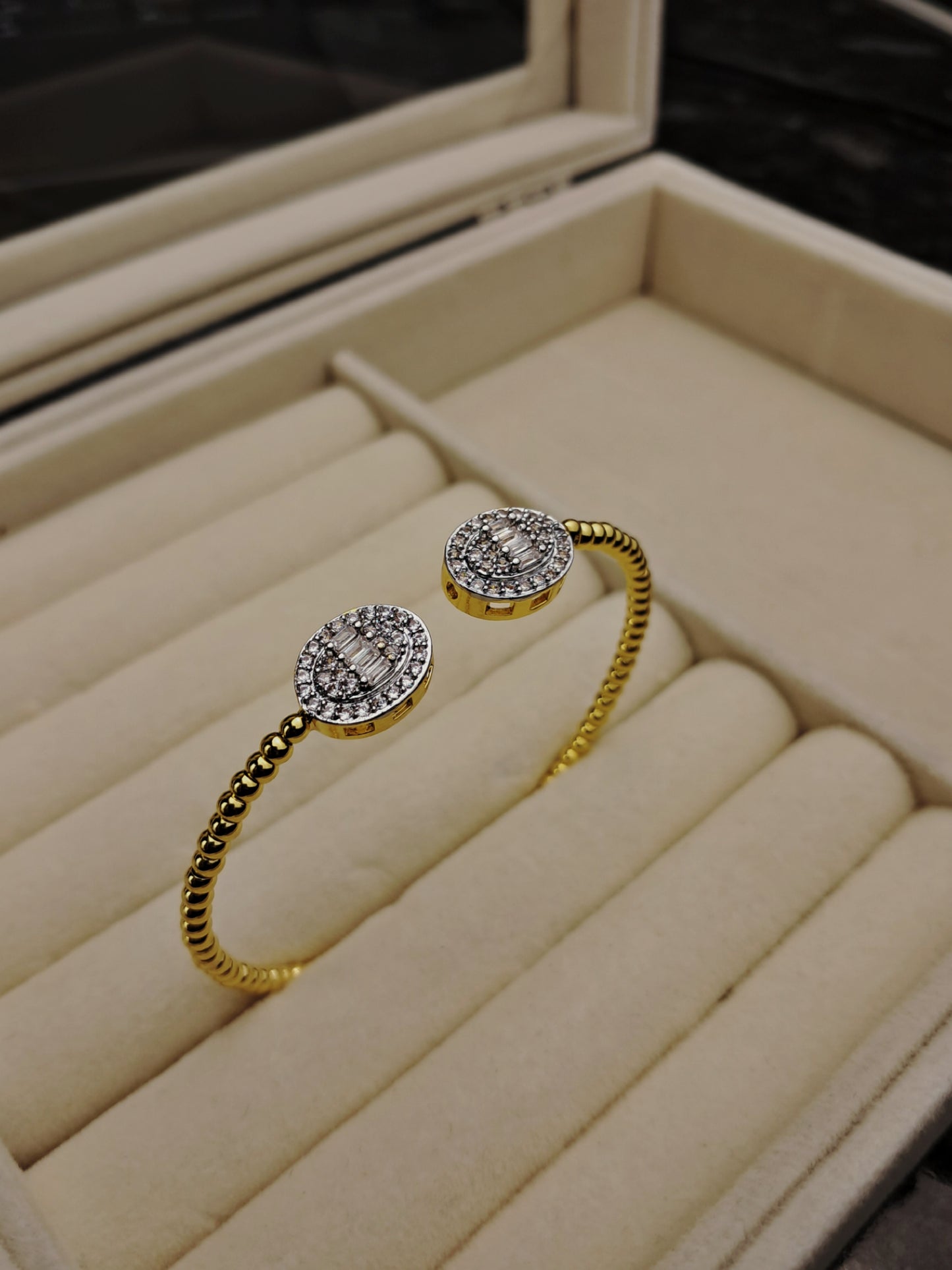 Circle silver with gold bracelet - gold plated