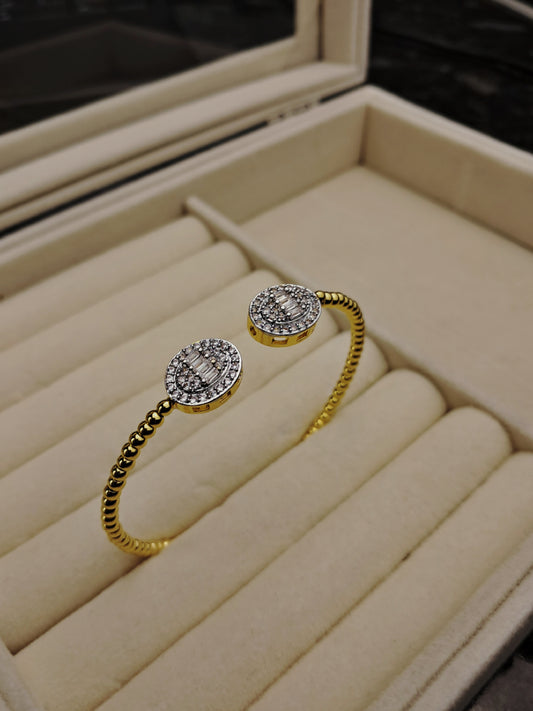 Circle silver with gold bracelet - gold plated