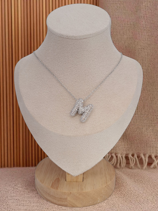 straus letter M necklace - silver