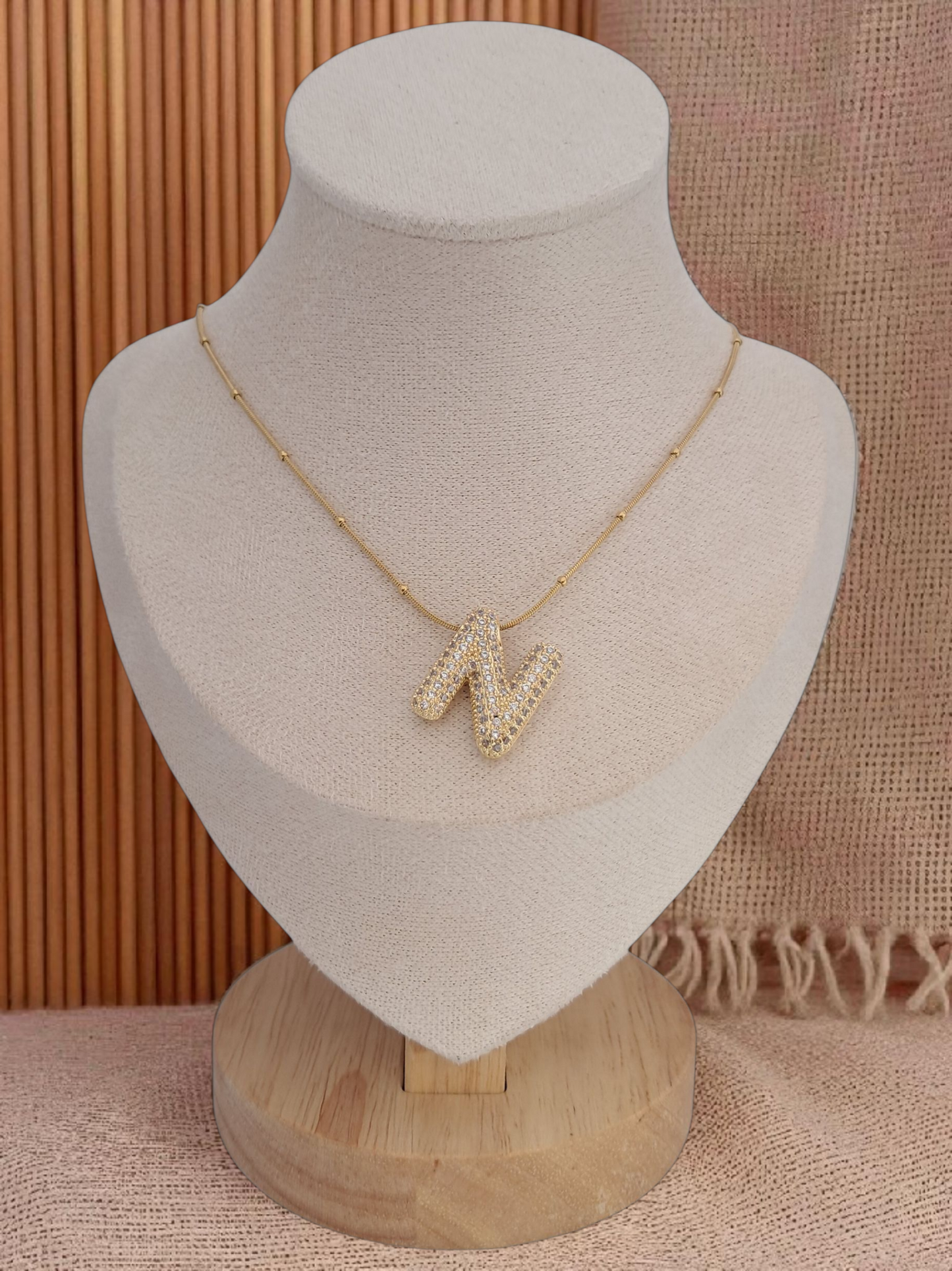 straus letter N necklace - gold