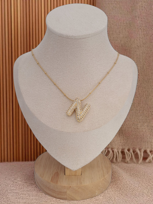 straus letter N necklace - gold