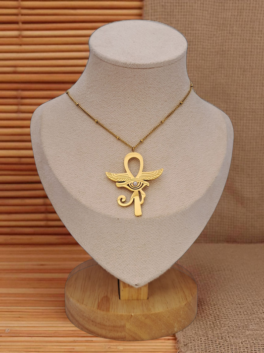 pharaonic stainless steel necklace3 - gold