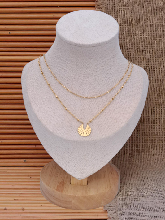 Double layer stainless steel necklace