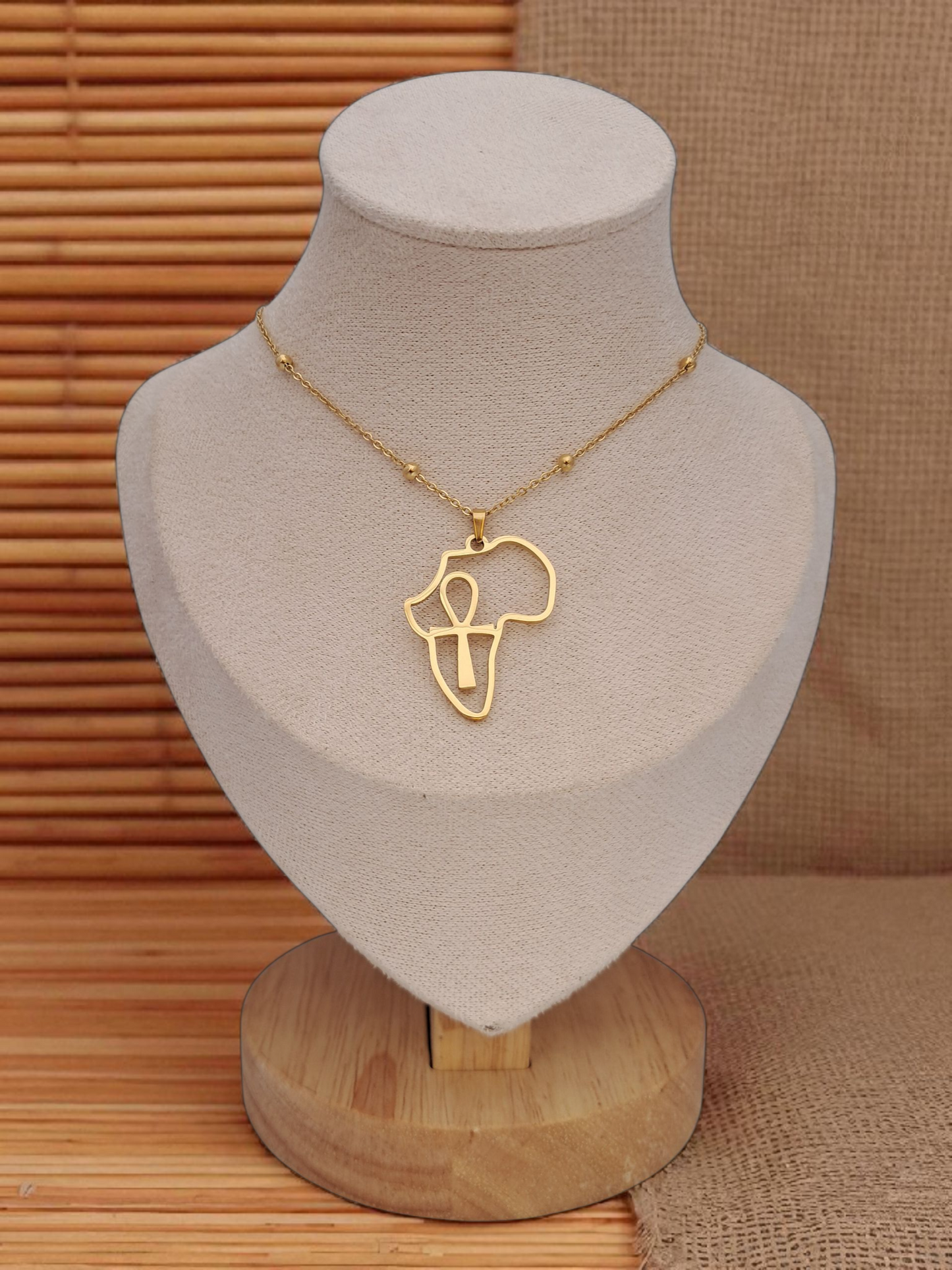 pharaonic stainless steel necklace4 - gold