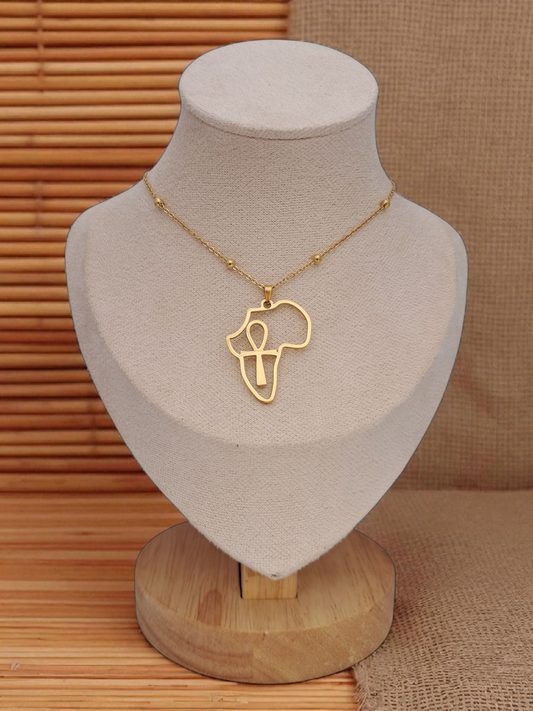 pharaonic stainless steel necklace4 - gold