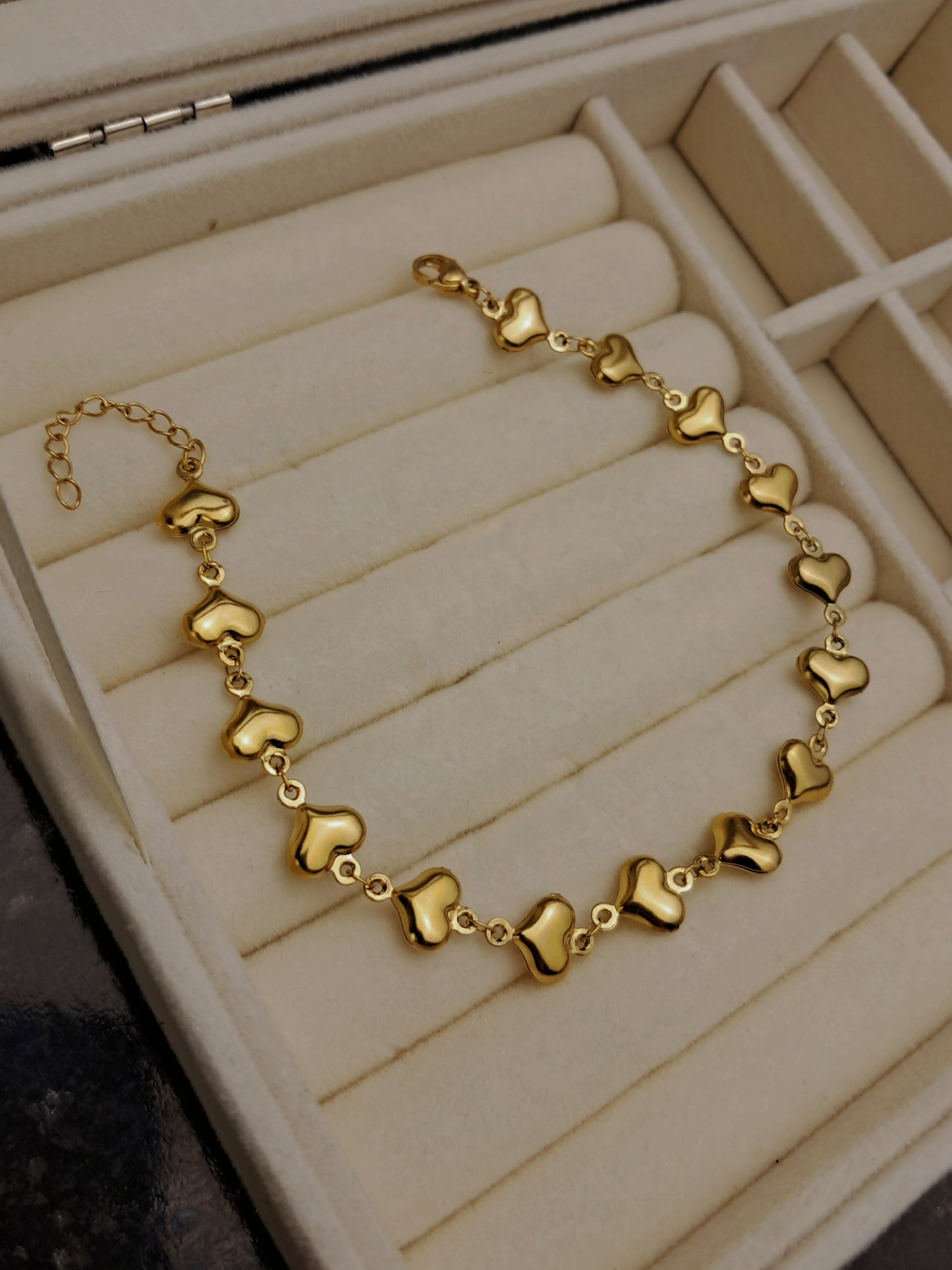 Heart shape stainless steel Anklets - gold